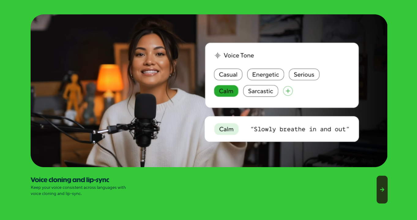 HeyGen script editor view